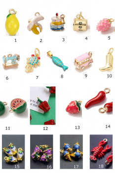 Halskette Tapas Charm Food Frauen mediterane Sommer Anhänger Kette selber zusammen stellen zur Auswahl Geschenk für sie